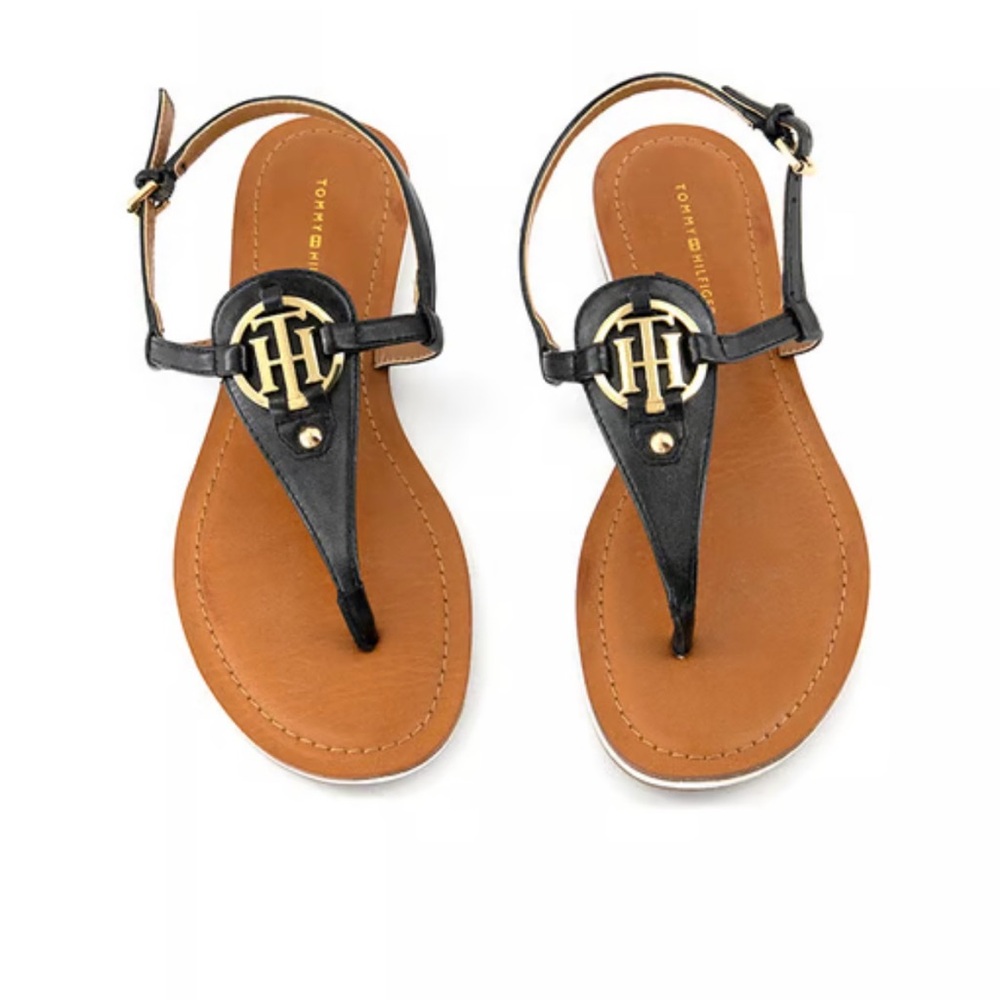 Tommy Hilfiger Women’s Genei Slingback Thong Sandals, Black 9